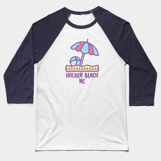 Holden Beach North Carolina Sunny Sandy Fun Baseball T-Shirt by Contentarama